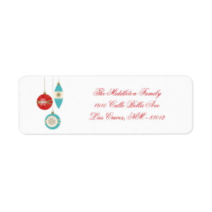 .75"x2.25" Christmas Ornament Return Address Labe