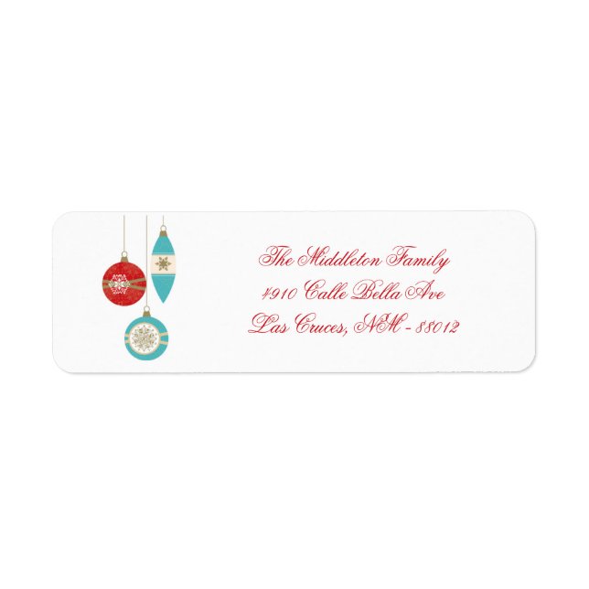 .75"x2.25" Christmas Ornament Return Address Labe (Front)