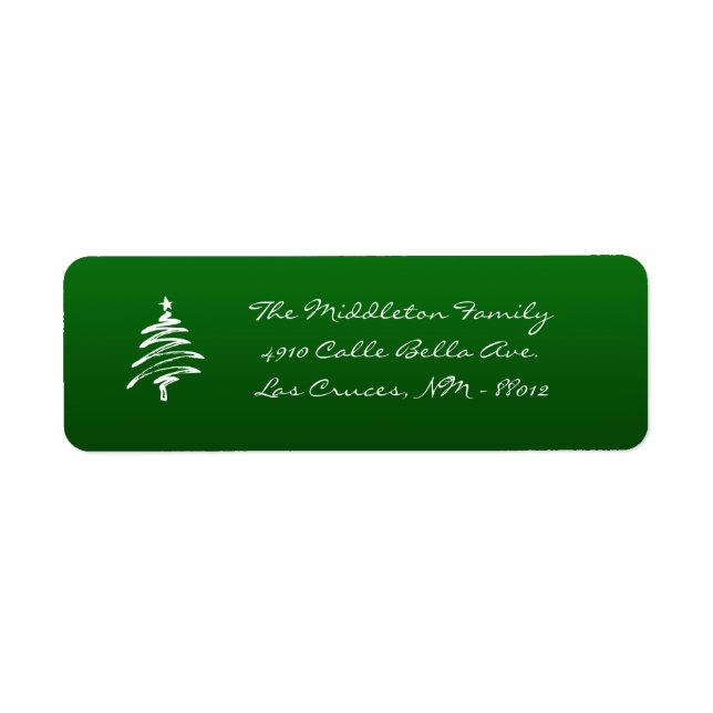 .75"x2.25" Green Whit XMAS Tree Return Label (Front)