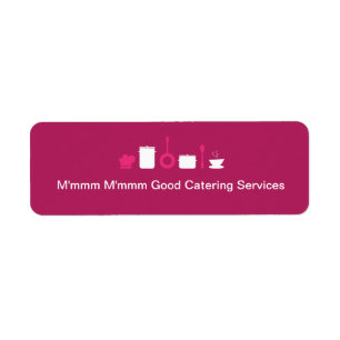.75"x2.25" Hot Pink Catering Product Tag Label
