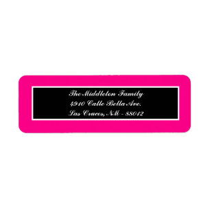 .75"x2.25" Hot Pink Zebra Return Address Label