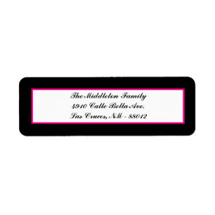 .75"x2.25" Label Hot Pink Zebra Return Address