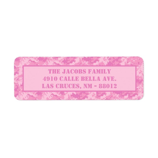 .75"x2.25" PinkARMY ACU Camo Return Address Label (Front)