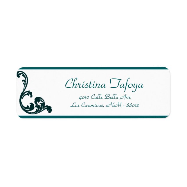 .75"x2.25" Return Address Arabian Teal (Front)