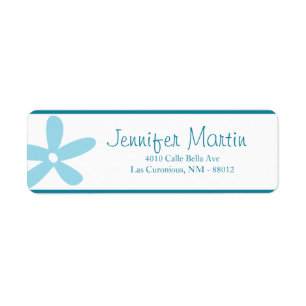.75"x2.25" Return Address Blue Daisies