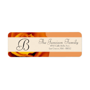 .75"x2.25" Return Address Burnt Orange Rose