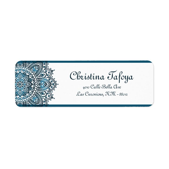 .75"x2.25" Return Address Deep Moroccan Blue (Front)