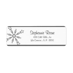 .75"x2.25" Return Address Grey Snowflakes