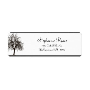 .75"x2.25" Return Address Grey Winter Trees Snow
