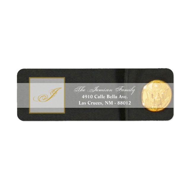 .75"x2.25" Return Address Label ARMY DRESS GREENS (Front)