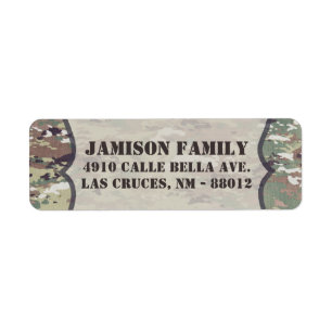 .75"x2.25" Return Address Label Army OCP Camo Unif