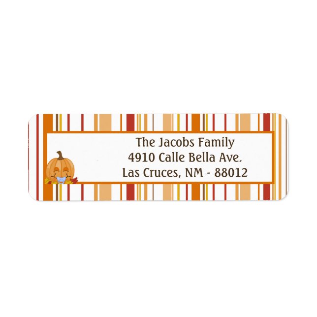.75"x2.25" Return Address Label Autumn Fall Pumpki (Front)