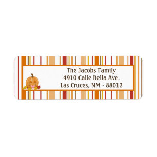 .75"x2.25" Return Address Label Autumn Fall Pumpki