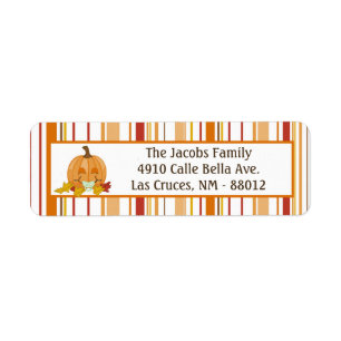.75"x2.25" Return Address Label Autumn Fall Pumpki