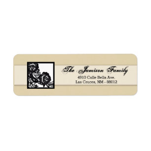 .75"x2.25" Return Address Label Black Lace Damask