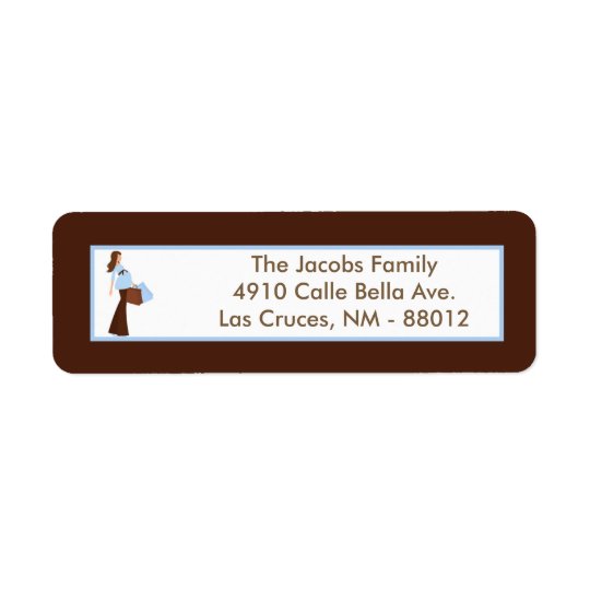 .75"x2.25" Return Address Label Blue Mod Mom Polka