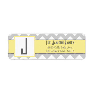 .75"x2.25" Return Address Label Chevron Stripe Gra