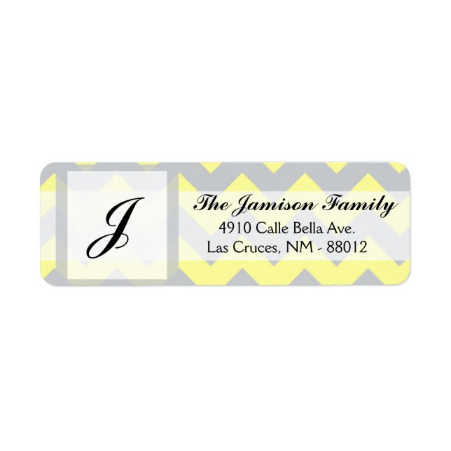 .75"x2.25" Return Address Label Chevron Yellow (Front)