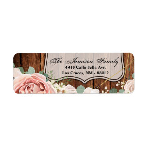 .75"x2.25" Return Address Label Country Barn Wood