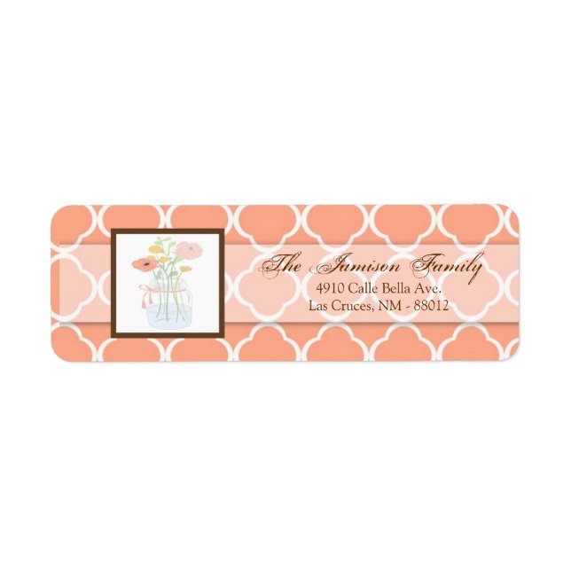 .75"x2.25" Return Address Label Country Mason Jar (Front)