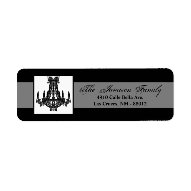 .75"x2.25" Return Address Label Crystal Chandelier (Front)