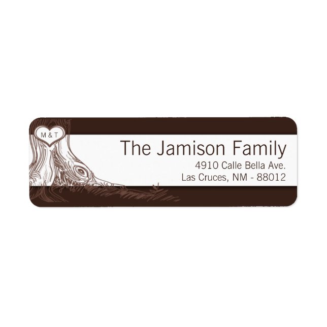 .75"x2.25" Return Address Label Fall Tree Initial (Front)