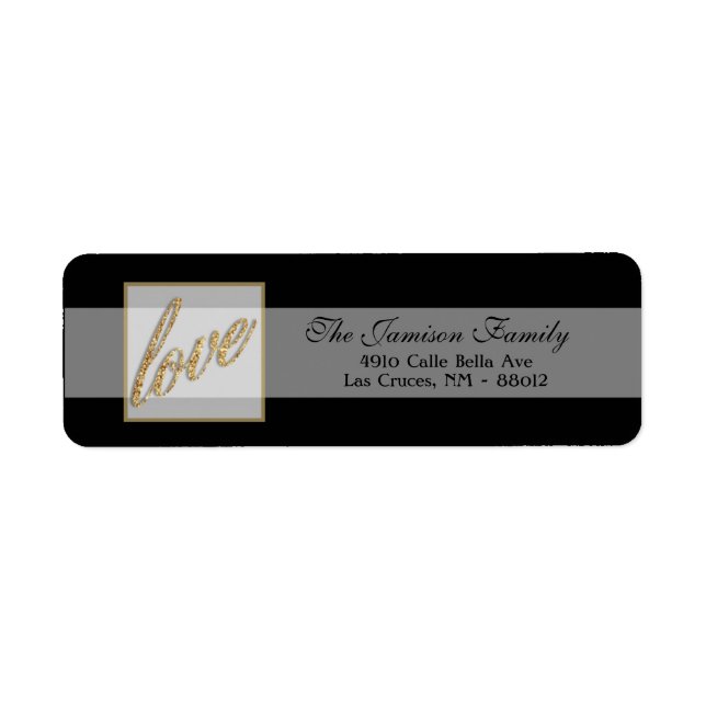 .75"x2.25" Return Address Label Glitter Love (Front)