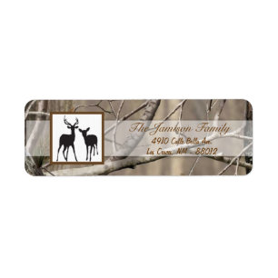 .75"x2.25" Return Address Label Hunters Camo Deer