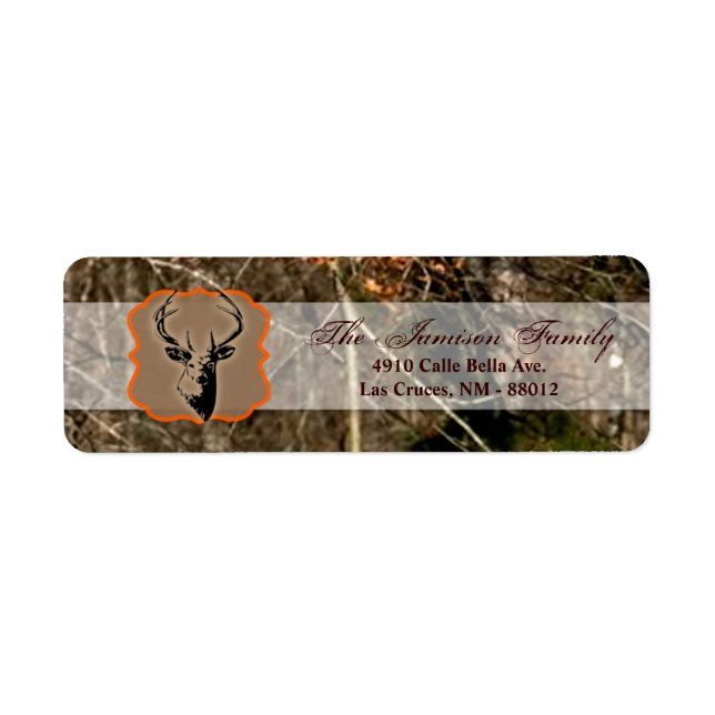 .75"x2.25" Return Address Label Hunting Deer Buck (Front)