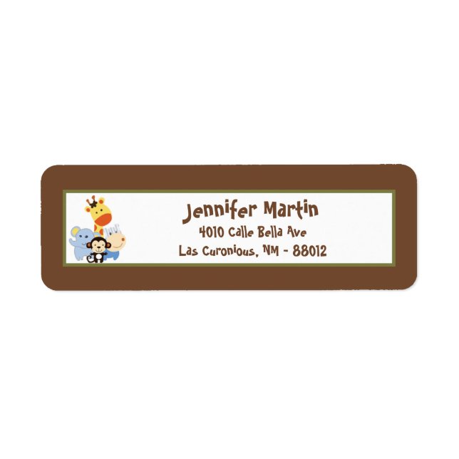 .75"x2.25" Return Address Label Jungle Play (Front)