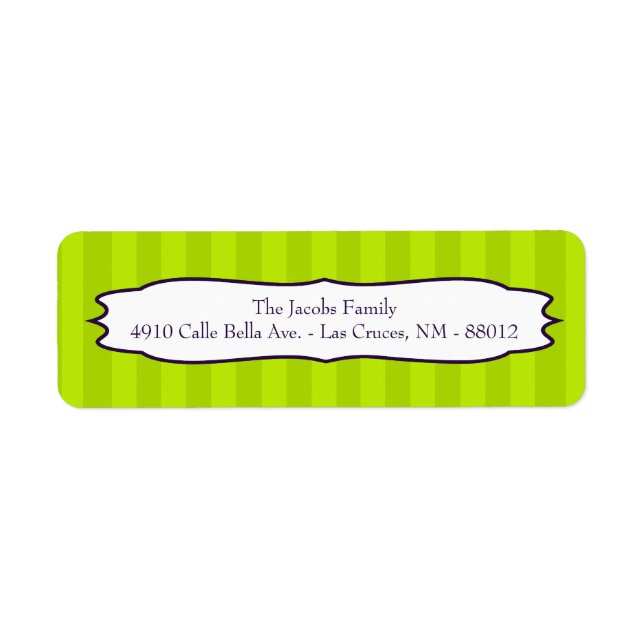 .75"x2.25" Return Address Label Lime Green Purple (Front)