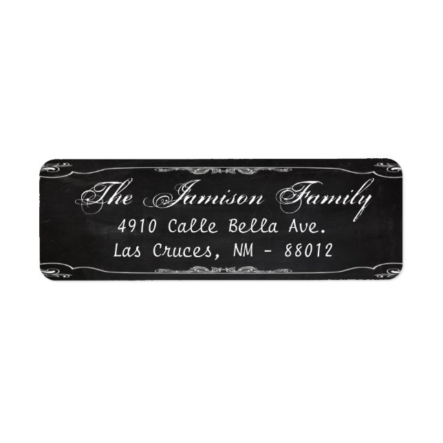 .75"x2.25" Return Address Label Modern Chalkboard (Front)