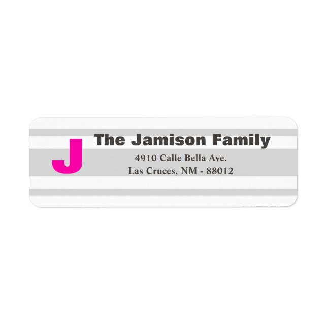 .75"x2.25" Return Address Label Modern Neon Stripe (Front)
