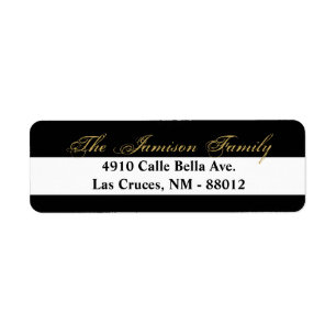 .75"x2.25" Return Address Label Modern Stripe Blac