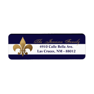 .75"x2.25" Return Address Label Modern Stripe Navy