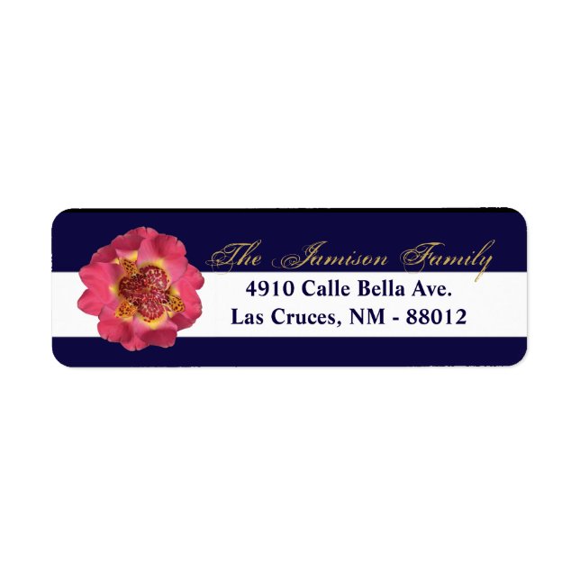 .75"x2.25" Return Address Label Modern Stripe Navy (Front)