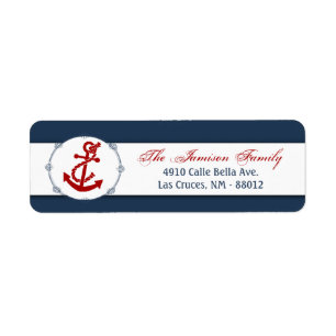 .75"x2.25" Return Address Label Navy Nautical Knot