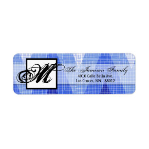 .75"x2.25" Return Address Label Ombre Blue Chevron