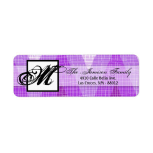 .75"x2.25" Return Address Label Ombre Purp Chevron