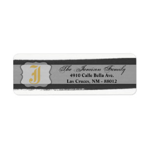 .75"x2.25" Return Address Label Ombre Stripe Black