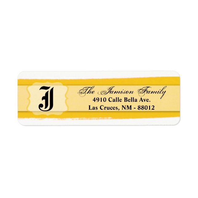 .75"x2.25" Return Address Label Ombre Stripe Yello (Front)