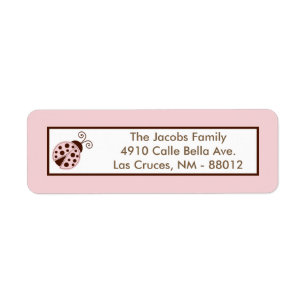 .75"x2.25" Return Address Label Pink Ladybug