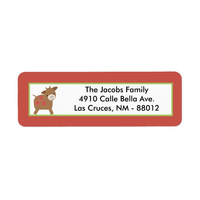 .75"x2.25" Return Address Label Red Barn (Front)