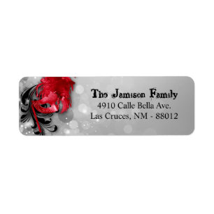 .75"x2.25" Return Address Label Red Masquerade