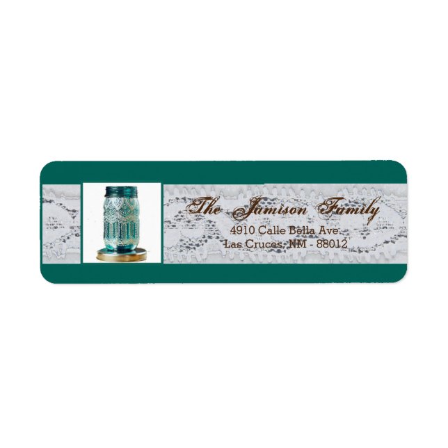 .75"x2.25" Return Address Label Rustic Mason Jar (Front)