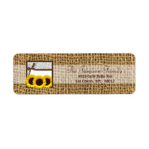 .75"x2.25" Return Address Label Sunflower Lace