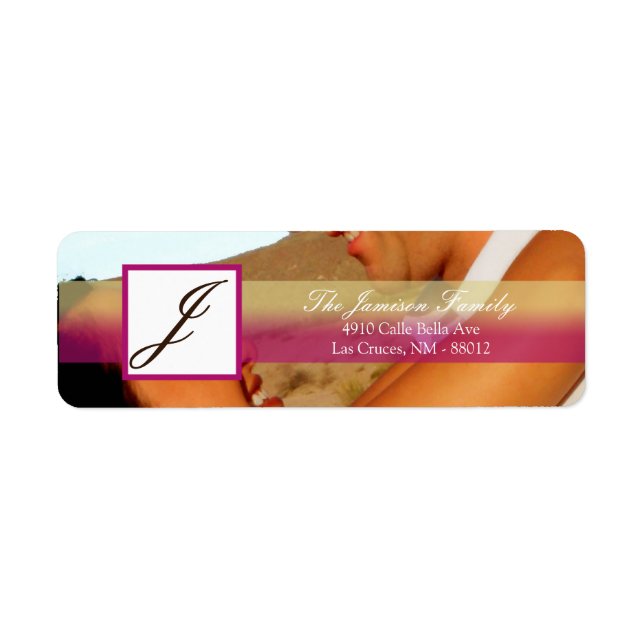.75"x2.25" Return Address Label Sunset Fade Pink (Front)