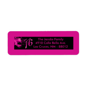 .75"x2.25" Return Address Label Sweet 16 Pink