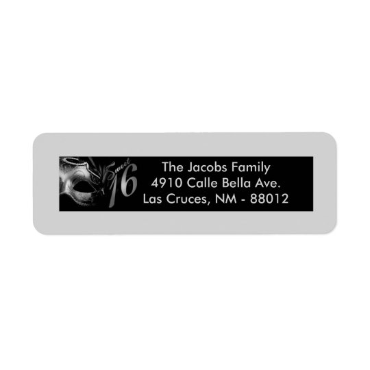 .75"x2.25" Return Address Label Sweet 16 Silver
