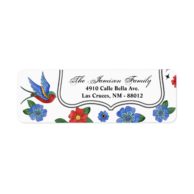 .75"x2.25" Return Address Label Traditional Bird (Front)